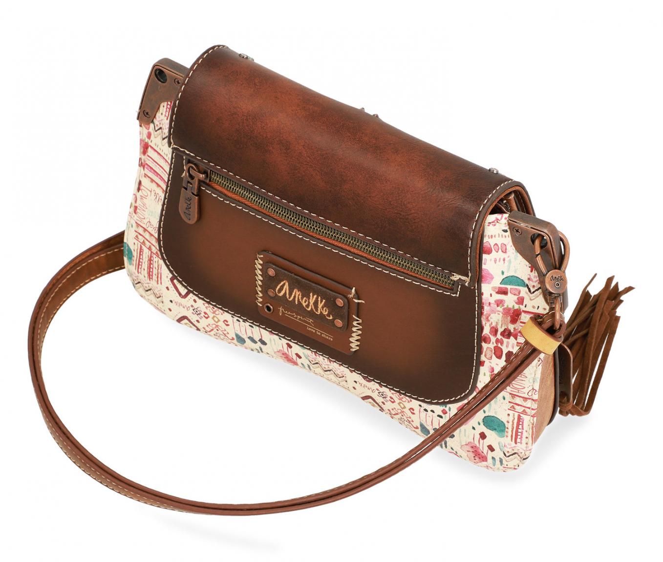 Anekke Arizona Western Schultertasche Nieten braun Überschlag