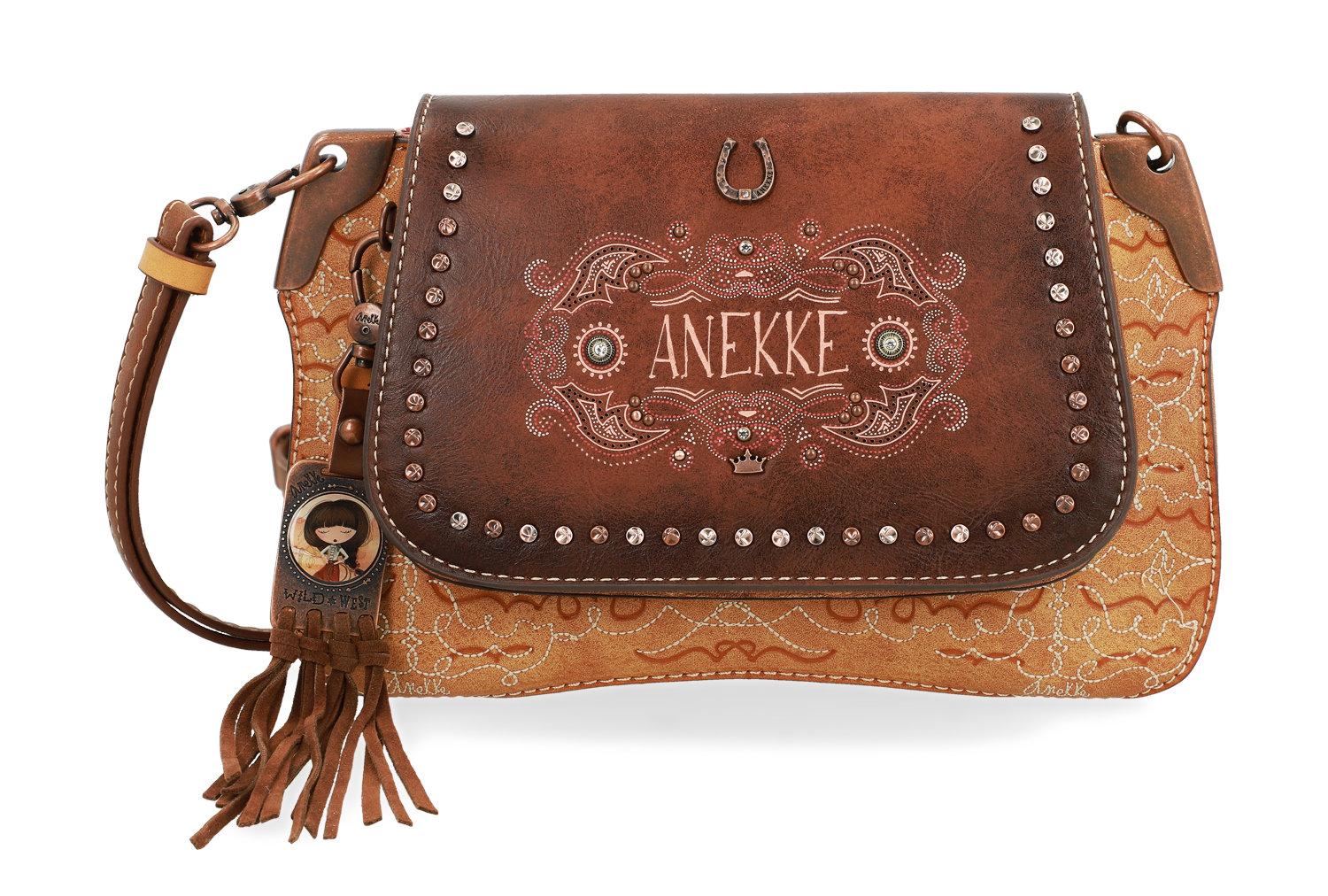 Anekke Arizona Western Schultertasche Nieten braun Überschlag