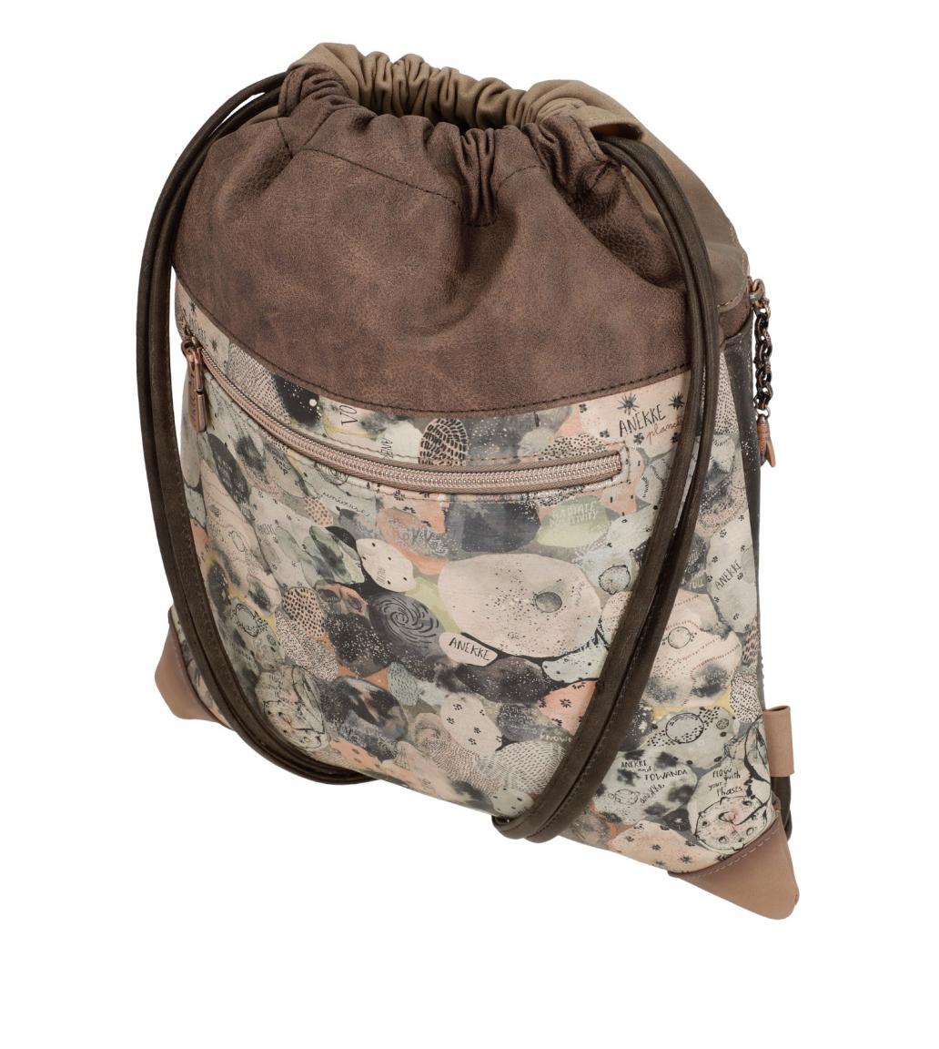 Anekke Beutel-Rucksack Universe Space Stars Planets braun Mädchen Applikationen