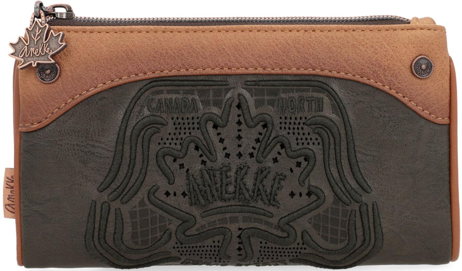 Anekke Brieftasche dunkeloliv Stickerei Maple Leaf The Forest Wild