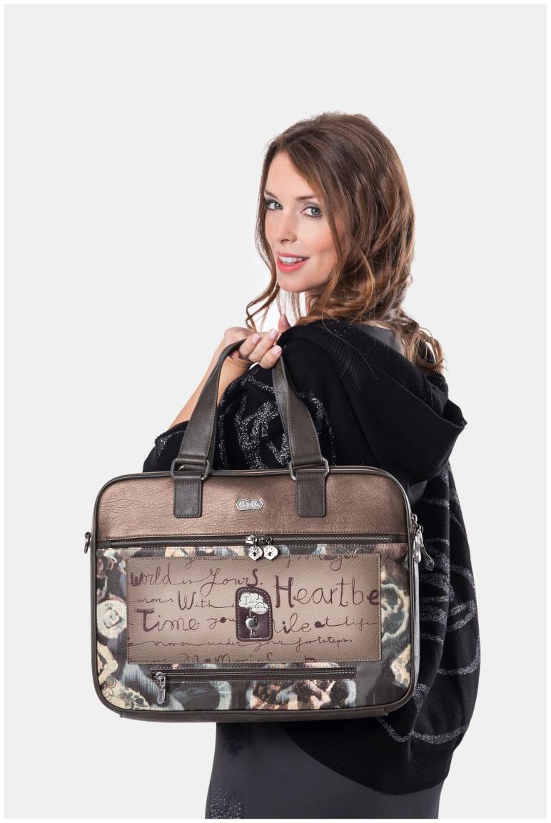 Anekke Businesstasche Damen Real herbstlich Erdtöne funkelnd Metallic