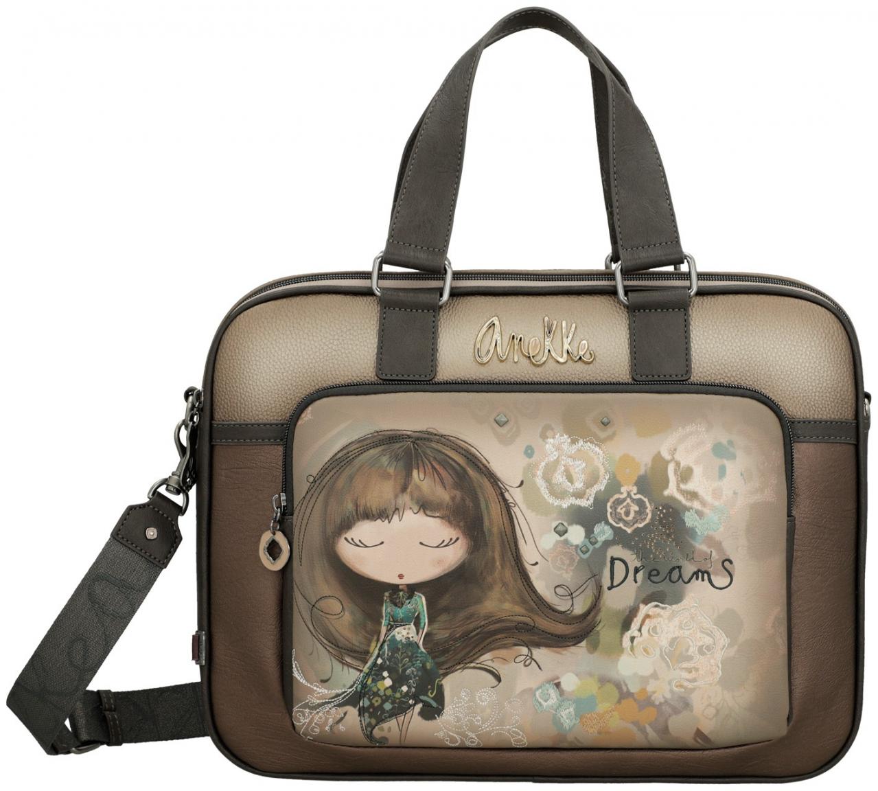 Anekke Businesstasche Damen Real herbstlich Erdtöne funkelnd Metallic