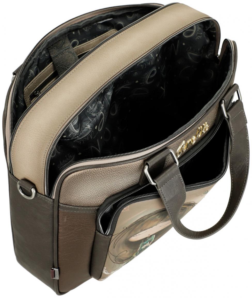 Anekke Businesstasche Damen Real herbstlich Erdtöne funkelnd Metallic
