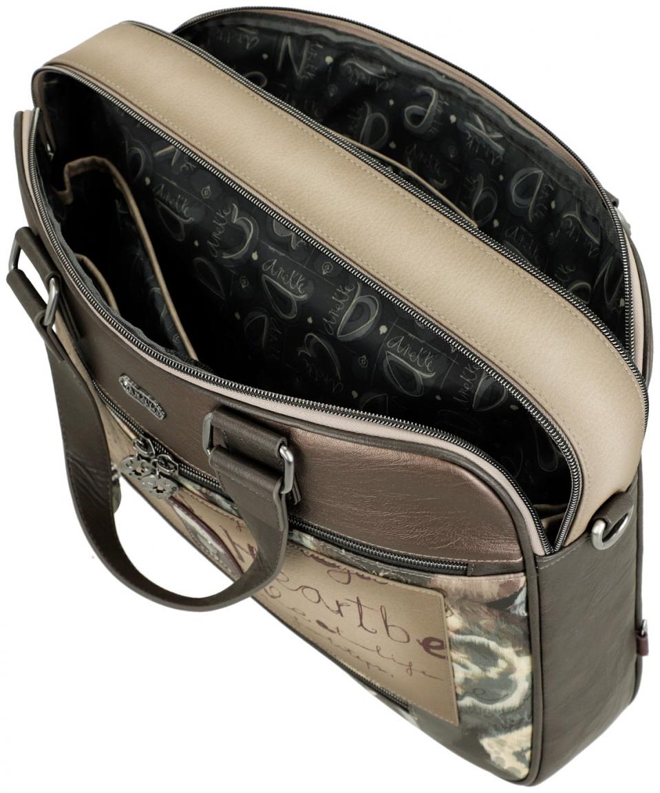 Anekke Businesstasche Damen Real herbstlich Erdtöne funkelnd Metallic