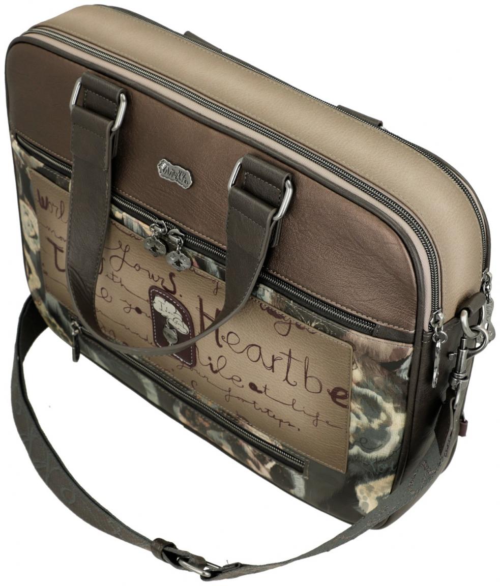 Anekke Businesstasche Damen Real herbstlich Erdtöne funkelnd Metallic
