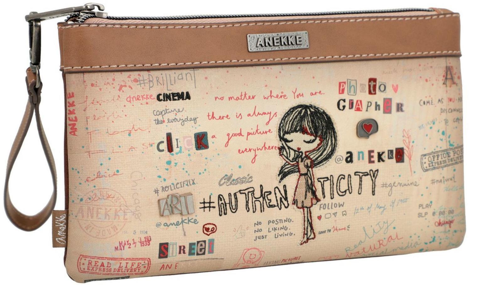 Anekke City Authenticity Banktäschchen beige Handschrift Clutch