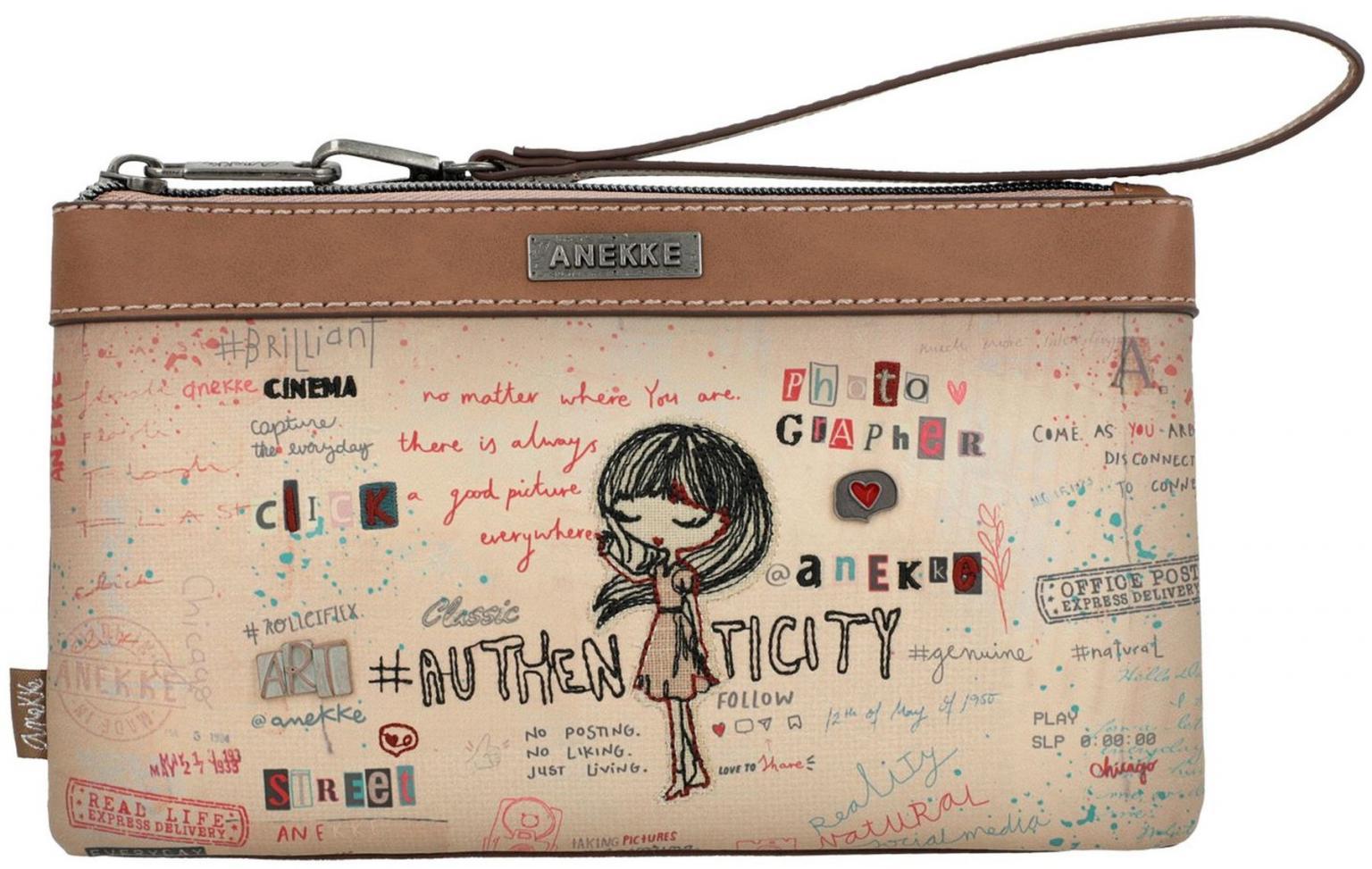 Anekke City Authenticity Banktäschchen beige Handschrift Clutch