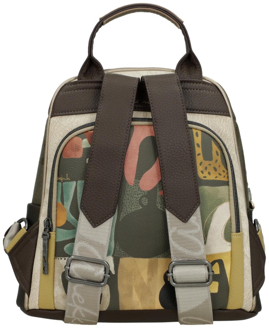 Anekke Cityrucksack Muse Olivgrün mit Print