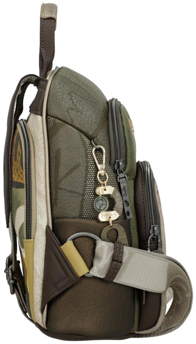 Anekke Cityrucksack Muse Olivgrün mit Print