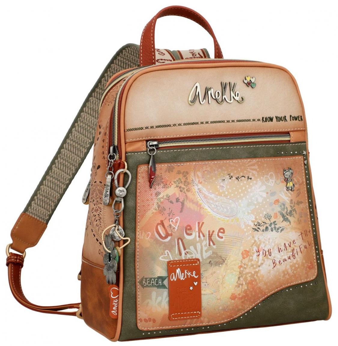 Anekke Cityrucksack Peace & Love Flowers bunt Hippie Paisley