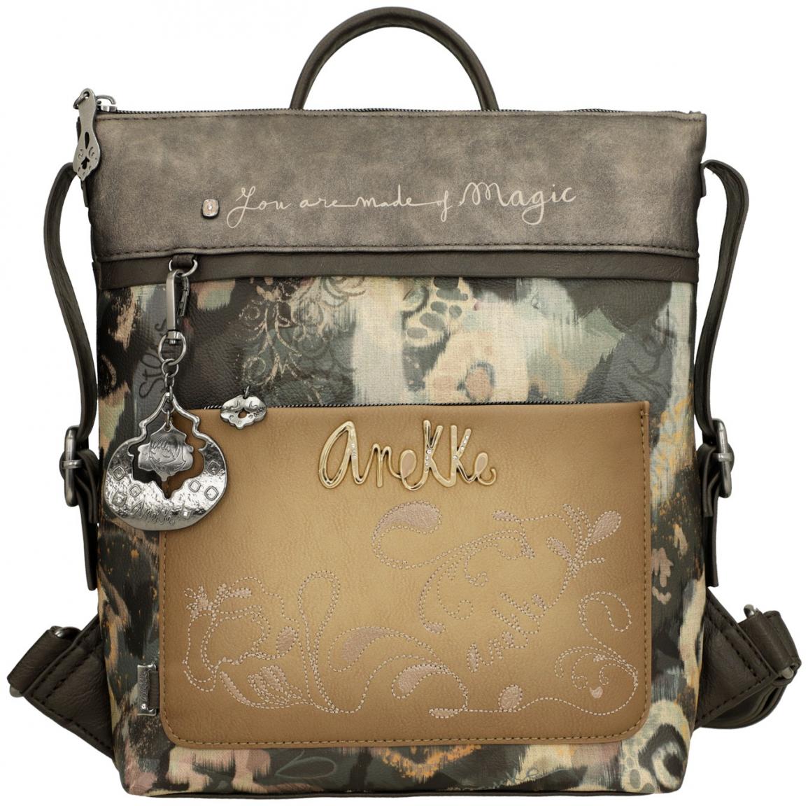 Anekke Cityrucksack dunkelbunt Real Manifesto bestickt