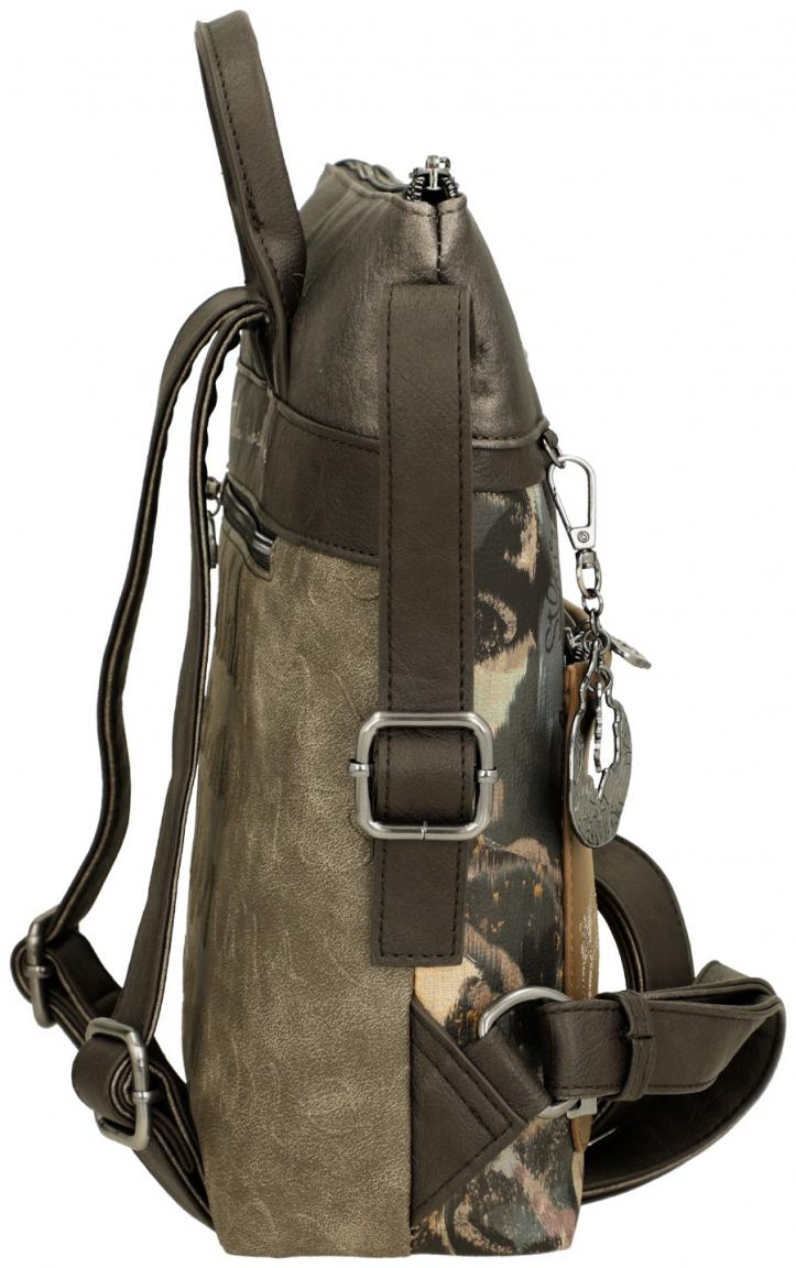 Anekke Cityrucksack dunkelbunt Real Manifesto bestickt