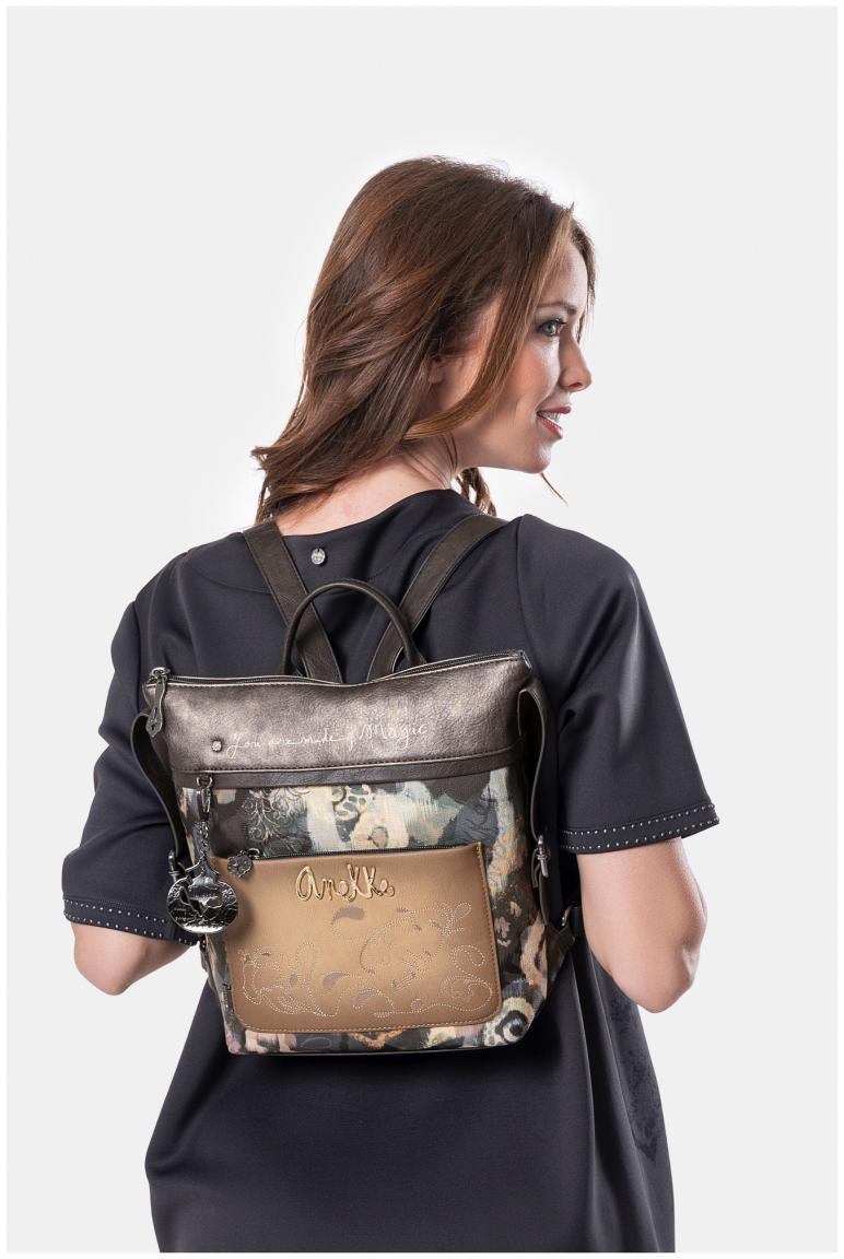 Anekke Cityrucksack dunkelbunt Real Manifesto bestickt