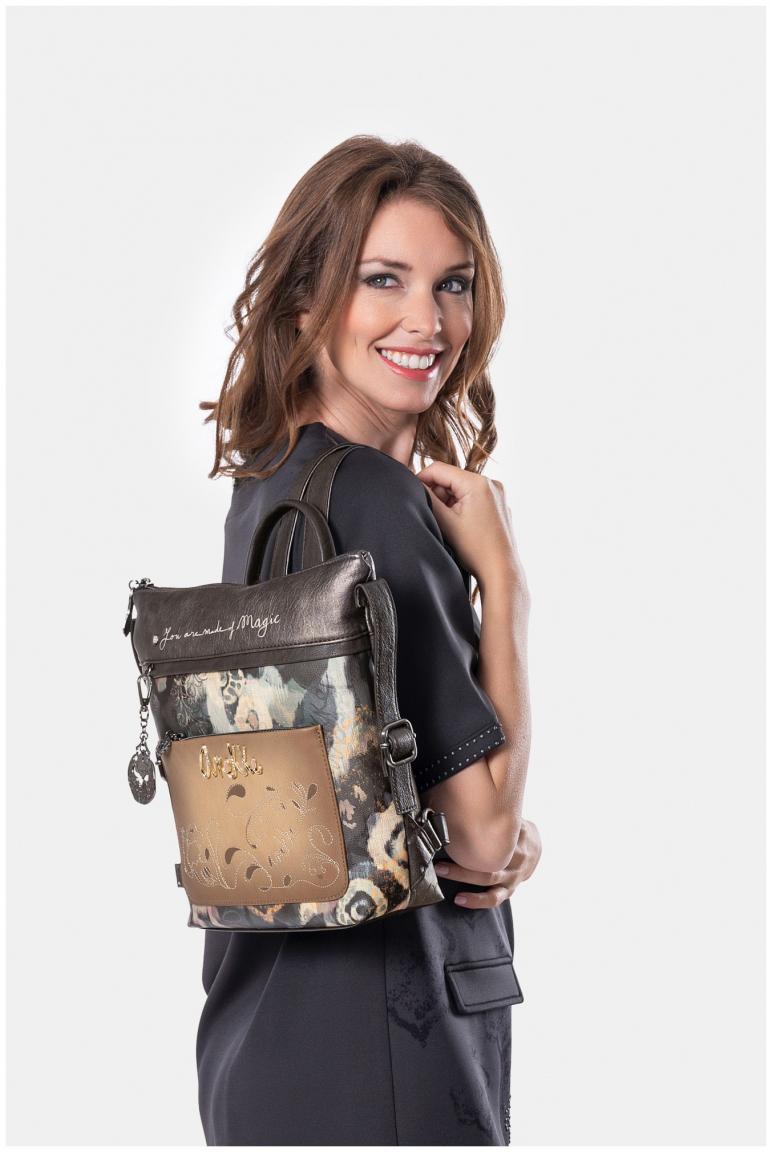 Anekke Cityrucksack dunkelbunt Real Manifesto bestickt