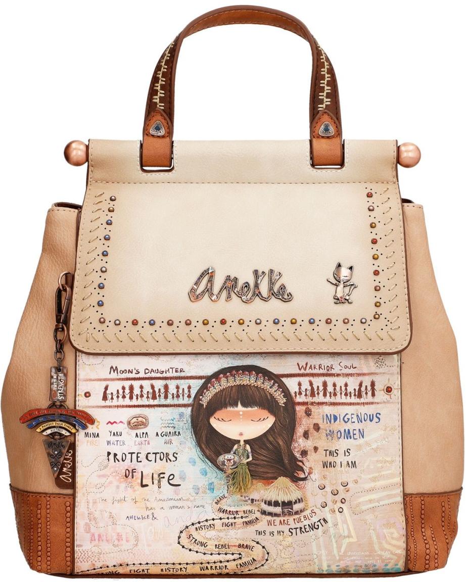 Anekke Cityrucksack mit Flap Menire Glanzstickerei bunte Perlen