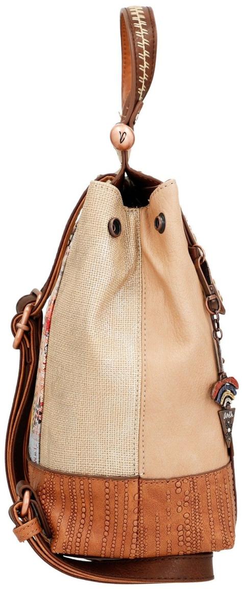 Anekke Cityrucksack mit Flap Menire Glanzstickerei bunte Perlen