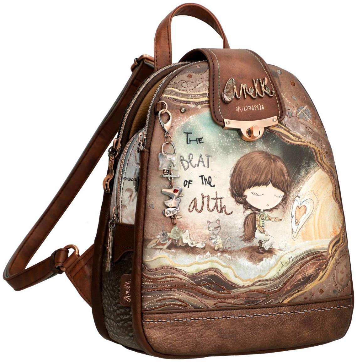 Anekke Core Tagesrucksack braun mit Aufdruck