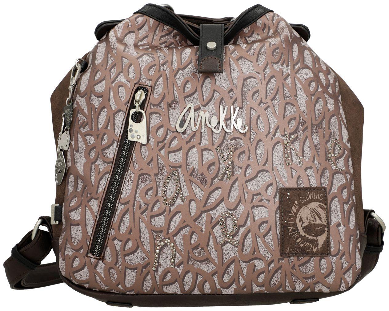 Anekke Core Taschenrucksack Metallic Look Braun