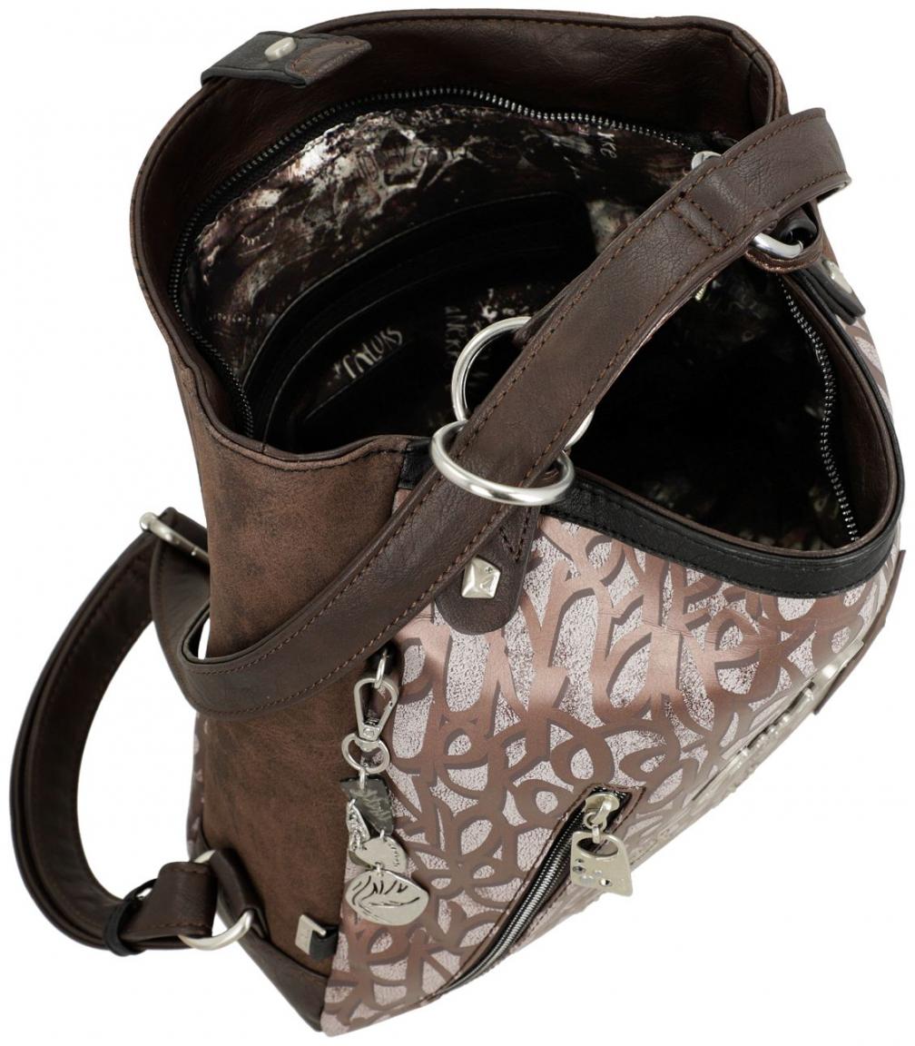 Anekke Core Taschenrucksack Metallic Look Braun