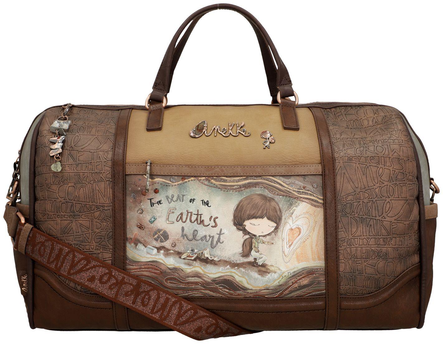 Anekke Core bestickte Reisetasche Prägung Glitzer Brauntöne