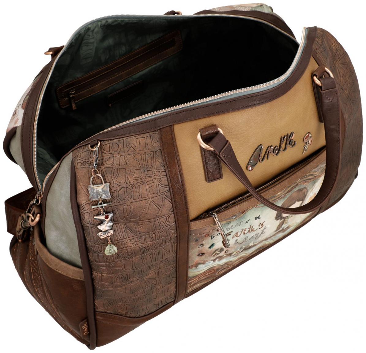 Anekke Core bestickte Reisetasche Prägung Glitzer Brauntöne
