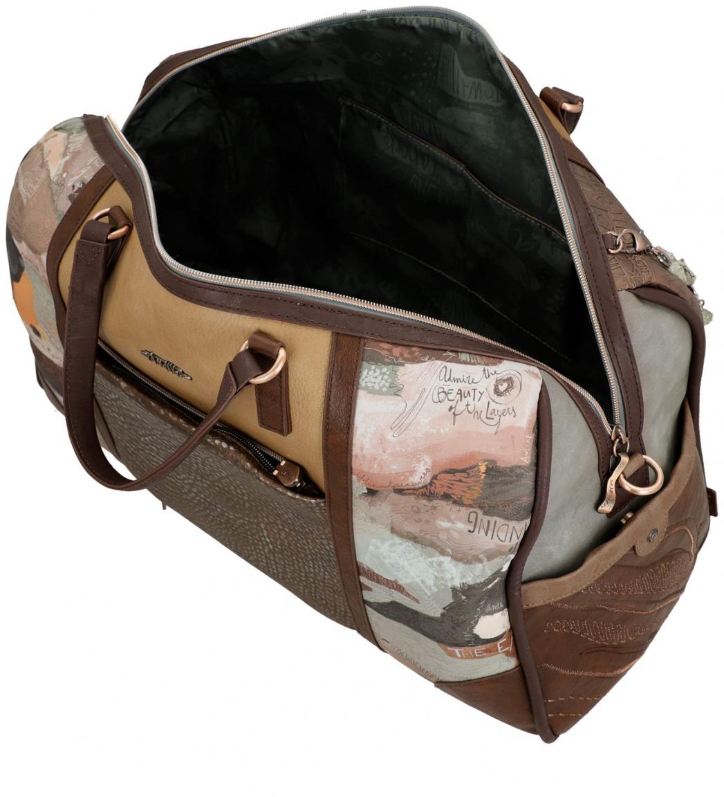 Anekke Core bestickte Reisetasche Prägung Glitzer Brauntöne
