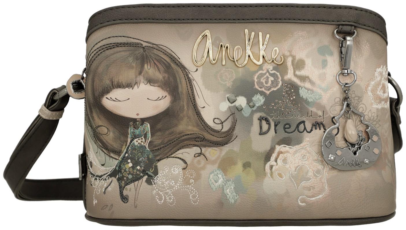 Anekke Crossbody Bag Real beige taupe Stickerei Glitzer