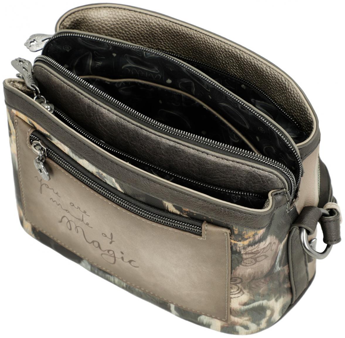 Anekke Crossbody Bag Real beige taupe Stickerei Glitzer