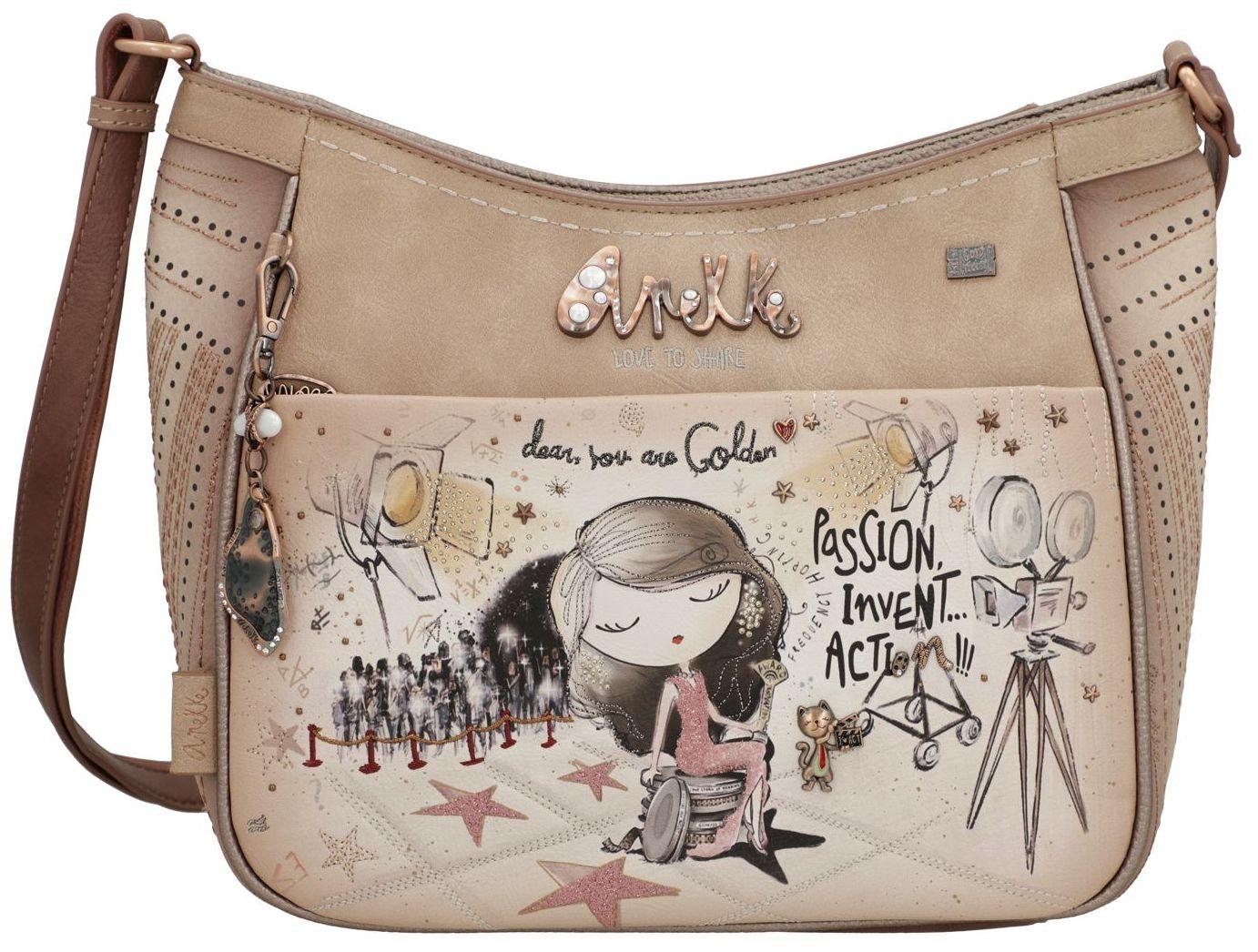 Anekke Crossbody Bag beige Glitzer Hollywood Stickerei