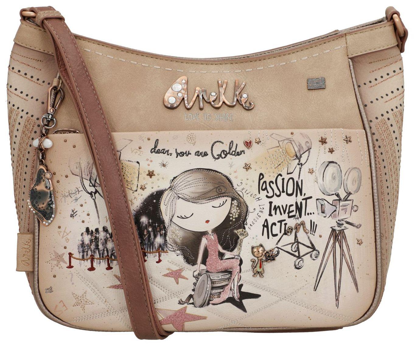 Anekke Crossbody Bag beige Glitzer Hollywood Stickerei