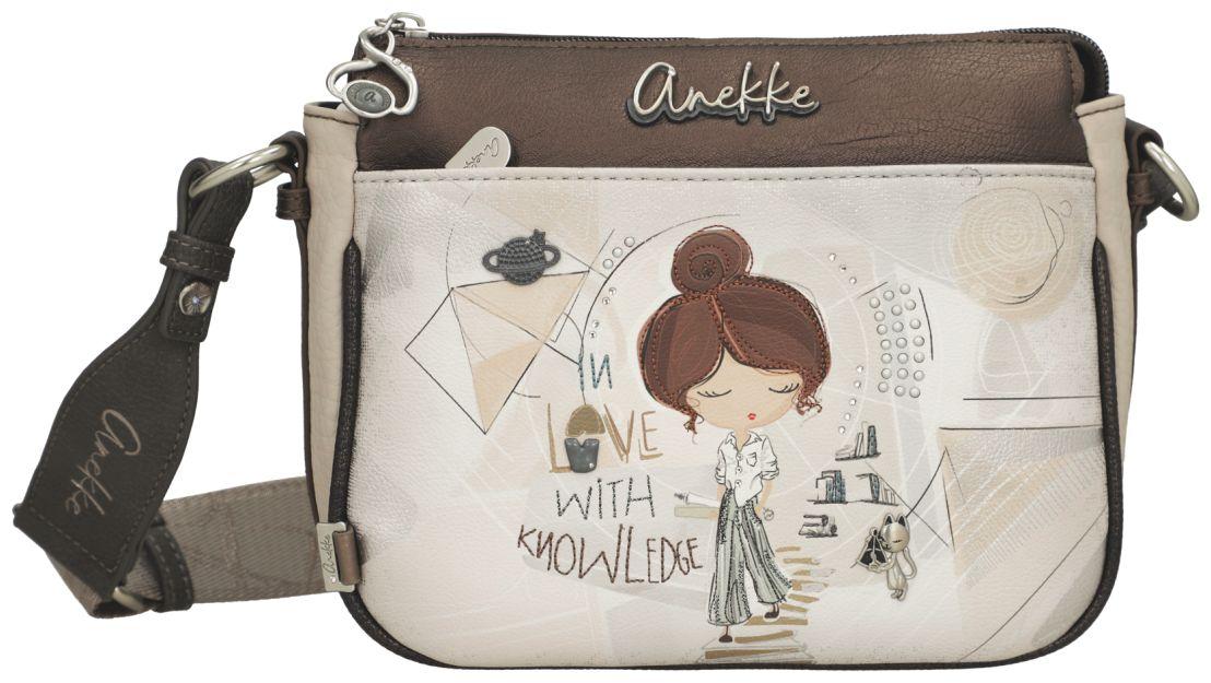 Anekke Crossbody Bag bestickt Sophia beige Glitzersteine metallic