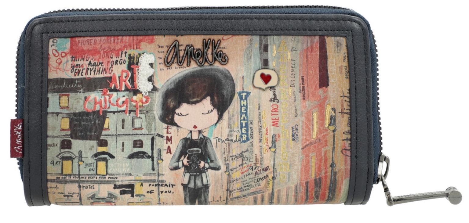 Anekke Damenbrieftasche City Art bunt rot blau