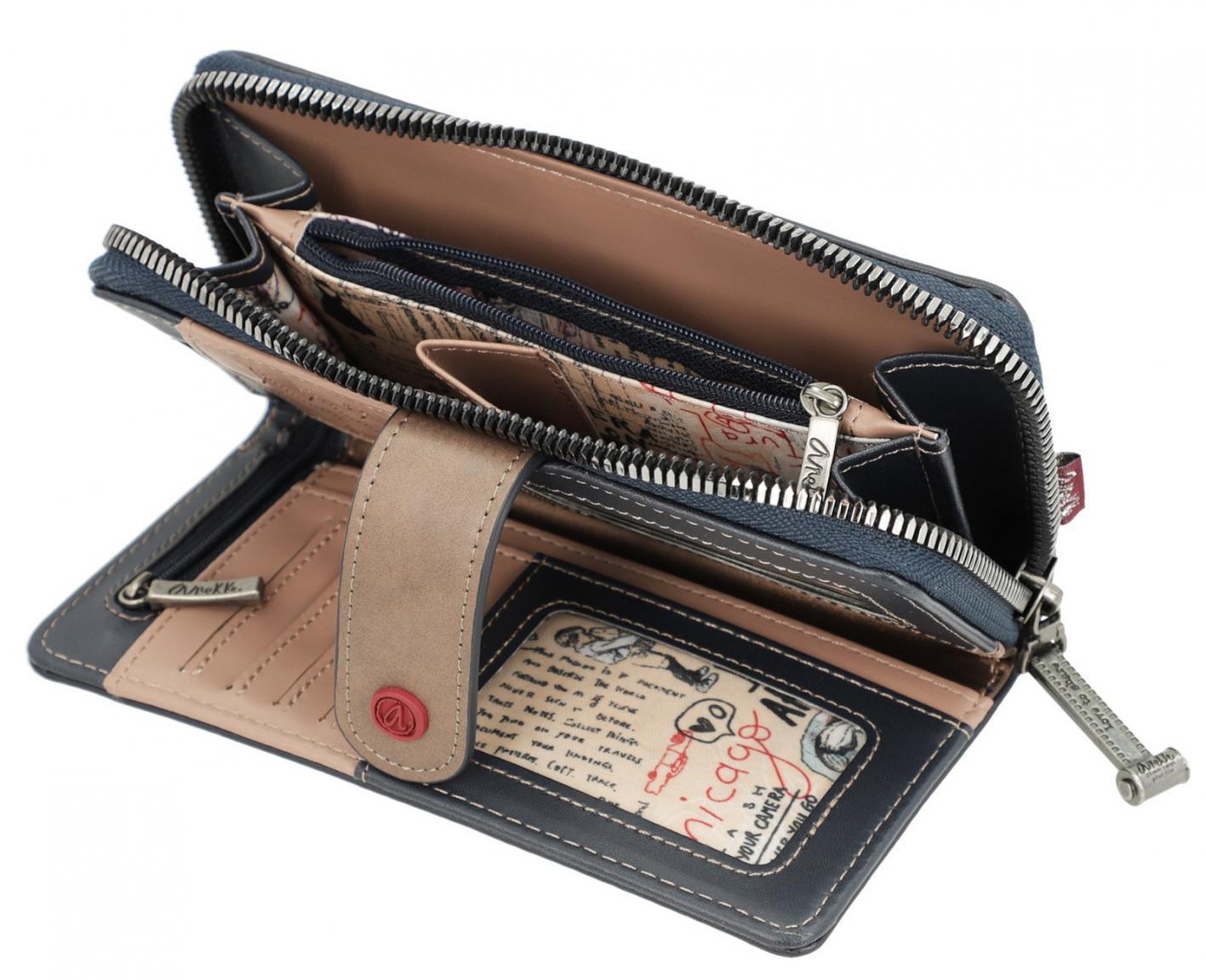 Anekke Damenbrieftasche City Art bunt rot blau