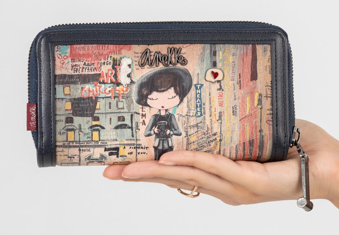 Anekke Damenbrieftasche City Art bunt rot blau