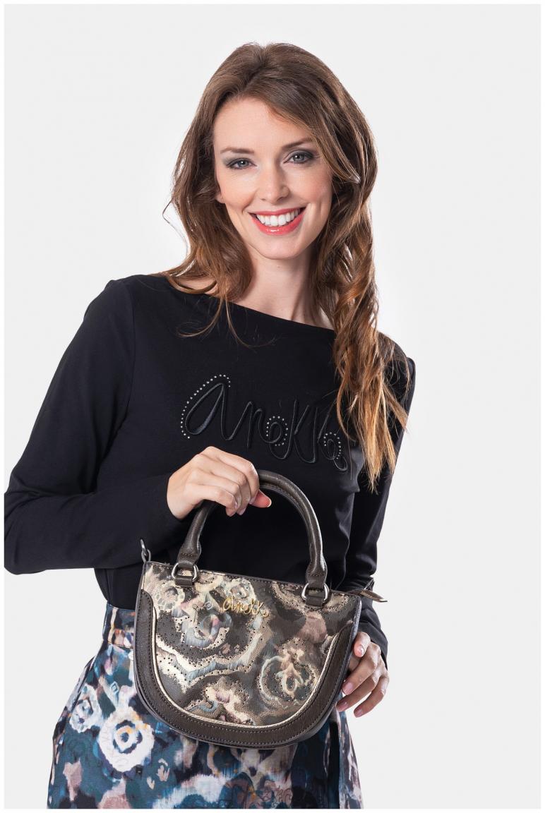 Anekke Damenhandtasche Ziernieten dunkelbunt Real Manifesto