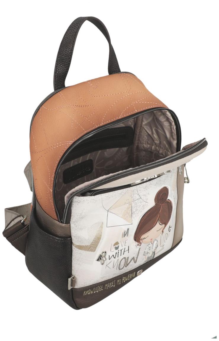 Anekke Damenrucksack Medium Sophia Braun gemustert