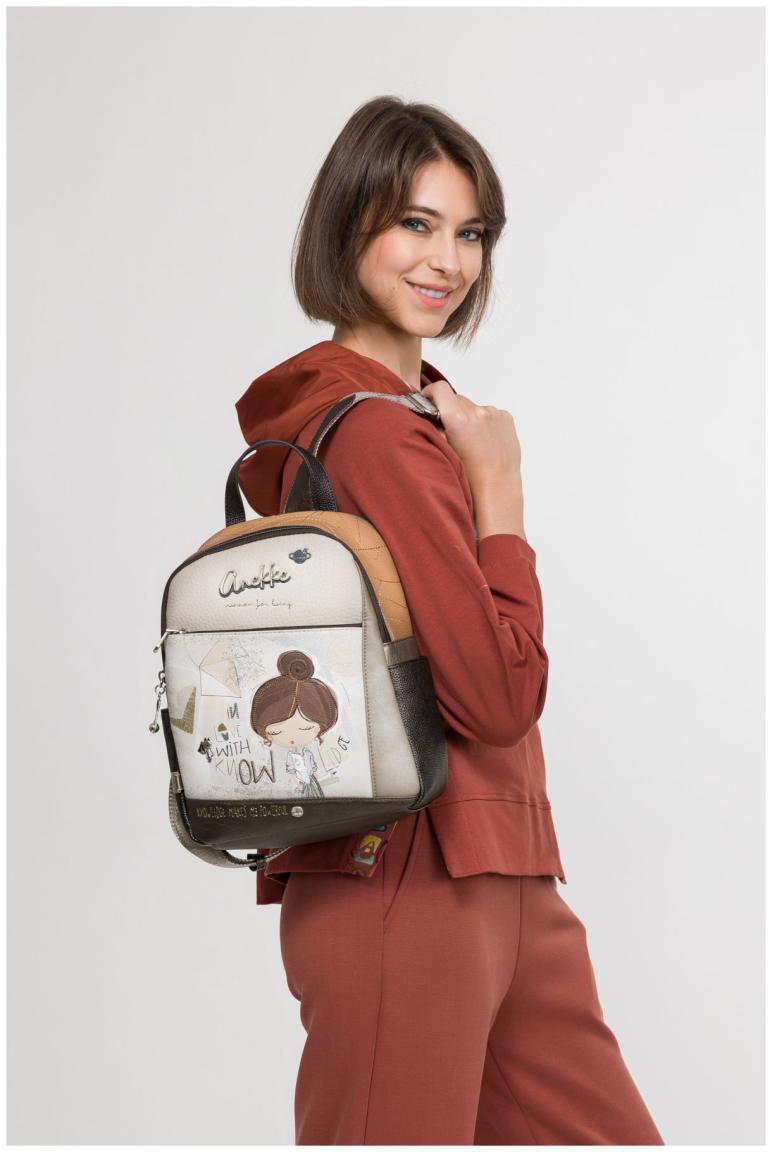 Anekke Damenrucksack Medium Sophia Braun gemustert