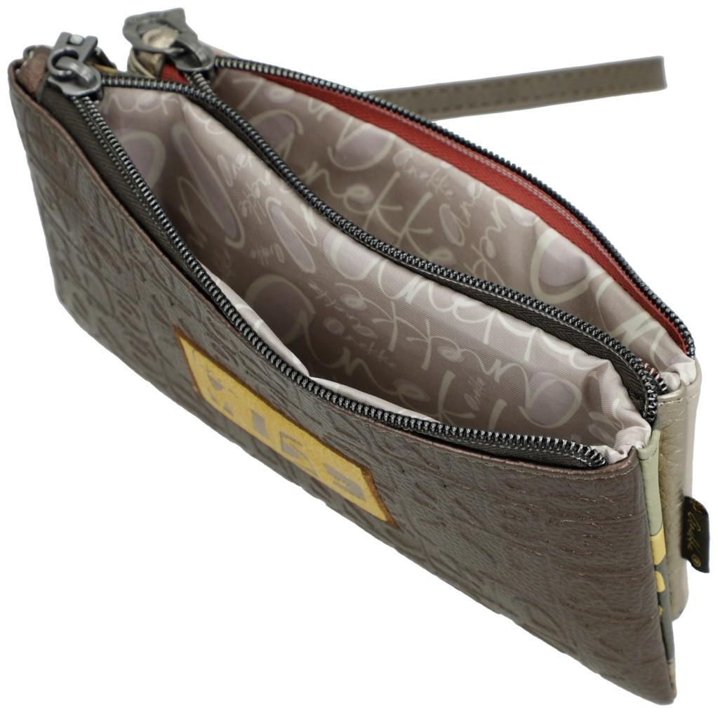 Anekke Etuibörse Muse beige Amphora dunkelbunt Handschlaufe Bronze