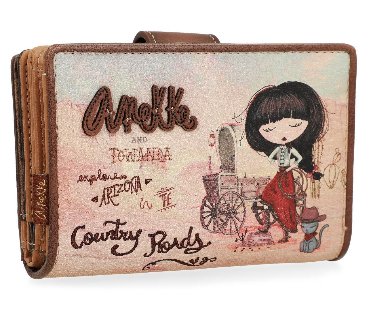Anekke Geldtasche Arizona Cowgirl braun klappbar Country Roads