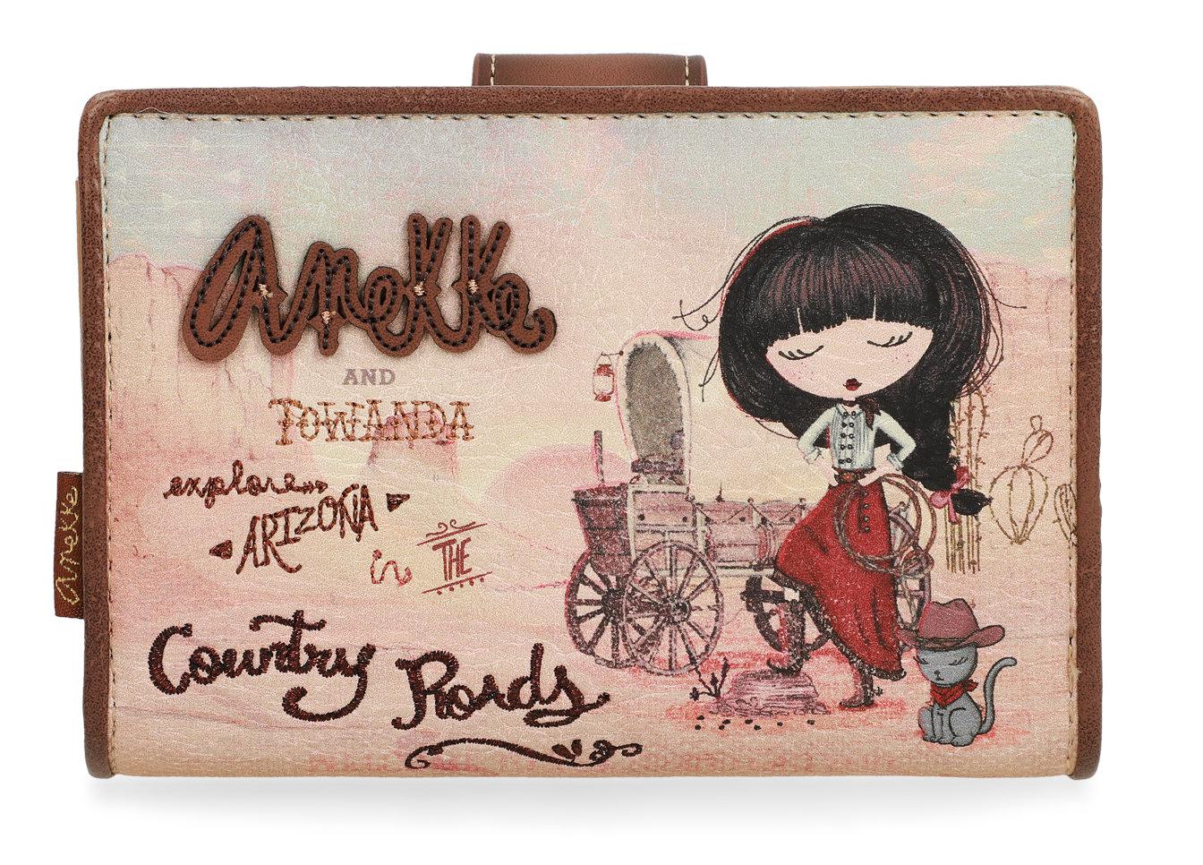 Anekke Geldtasche Arizona Cowgirl braun klappbar Country Roads