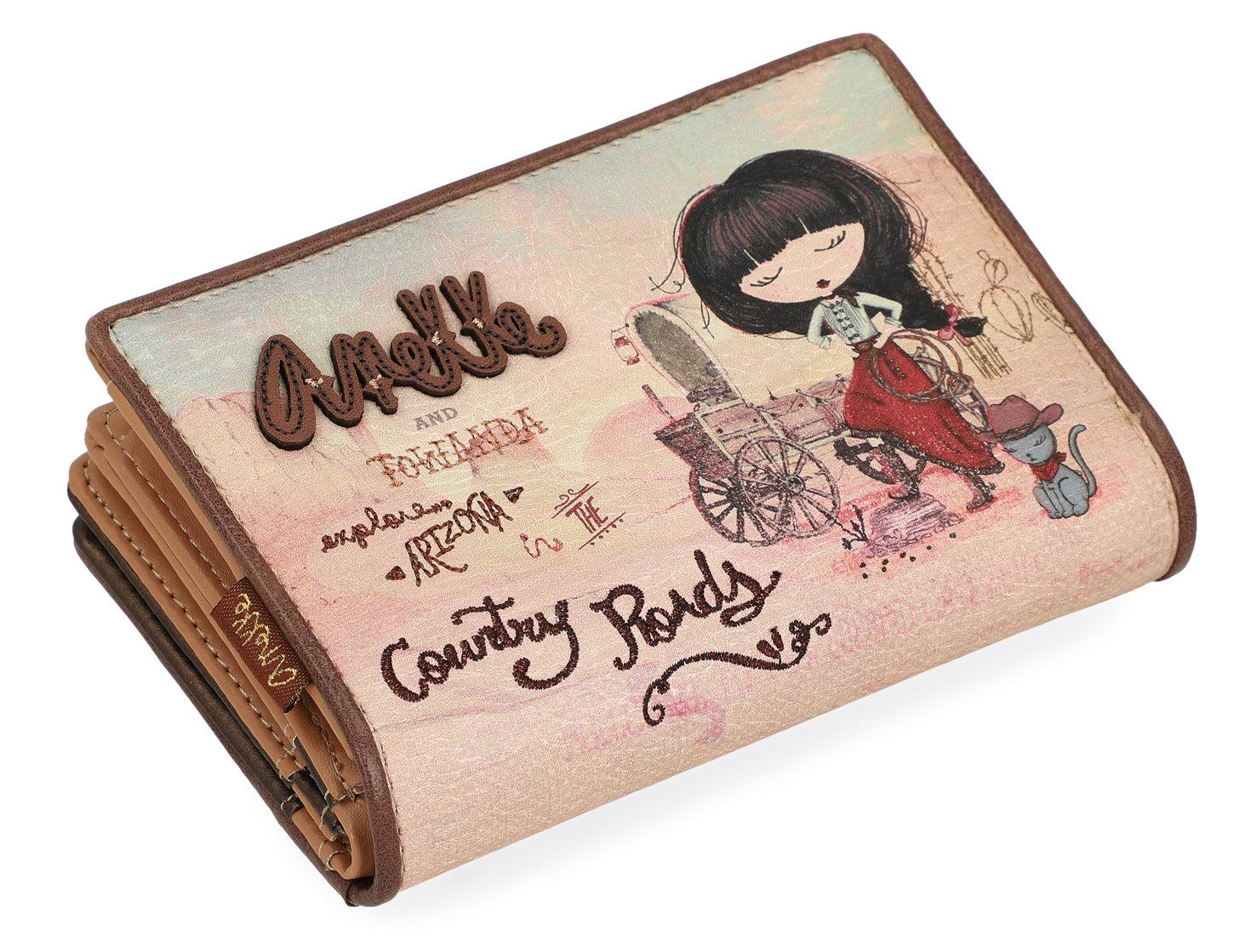 Anekke Geldtasche Arizona Cowgirl braun klappbar Country Roads