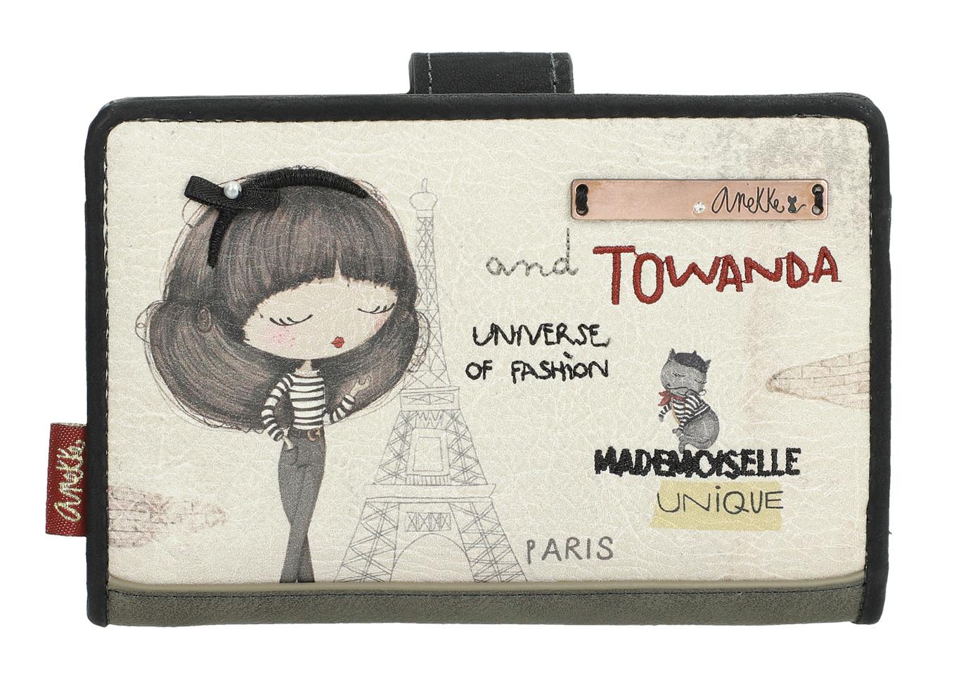 Anekke Geldtasche Couture beige Mädchen Eiffelturm Stickerei