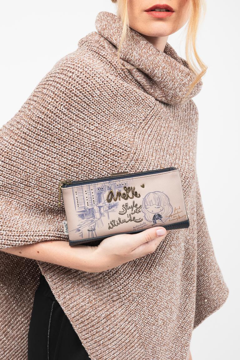 Anekke Geldtasche beige blau Mademoiselle Studio Modeatelier