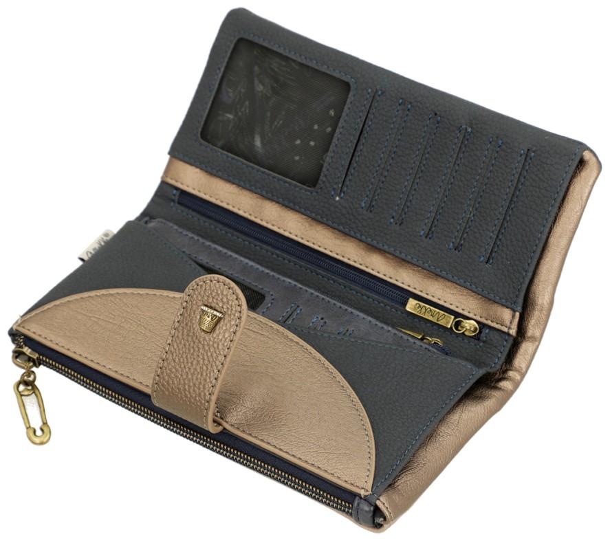 Anekke Geldtasche beige blau Mademoiselle Studio Modeatelier