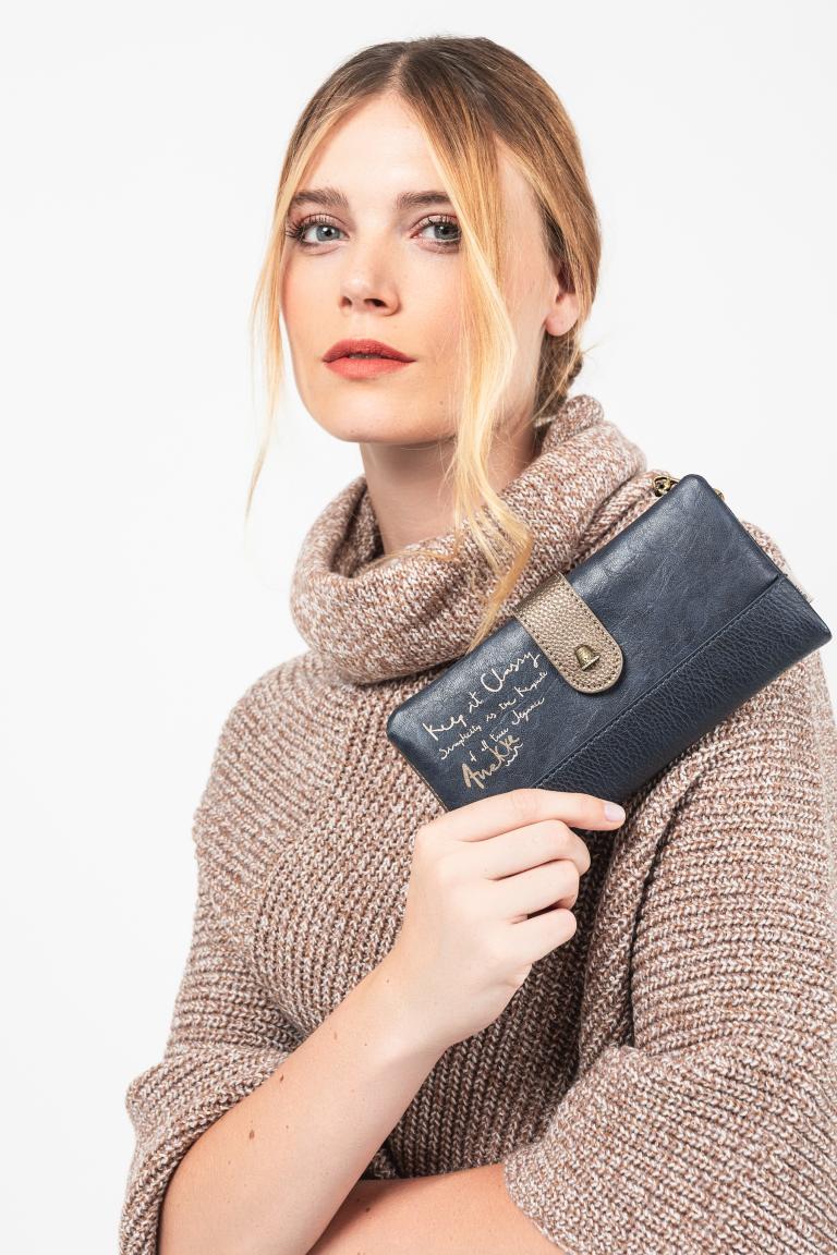 Anekke Geldtasche beige blau Mademoiselle Studio Modeatelier