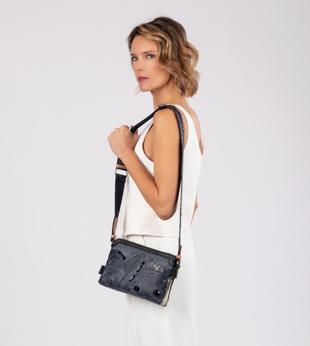 Anekke Handtasche Hollywood Navy Glitzersteine dunkelblau