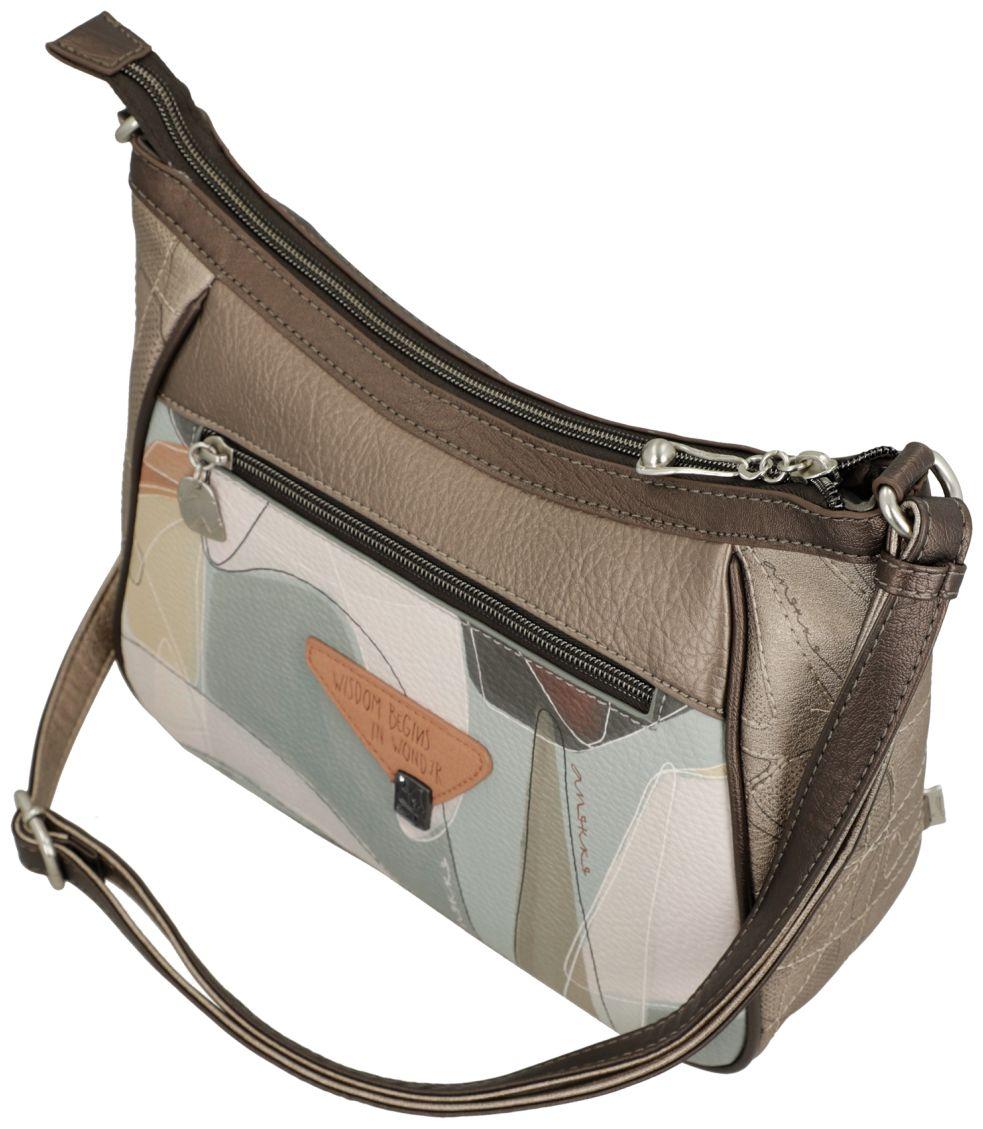 Anekke Handtasche Sophia abstrakt Metallic hell Print