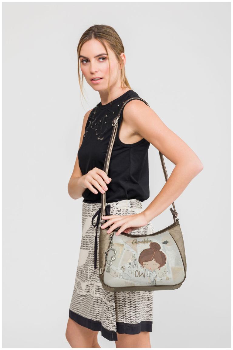 Anekke Handtasche Sophia abstrakt Metallic hell Print