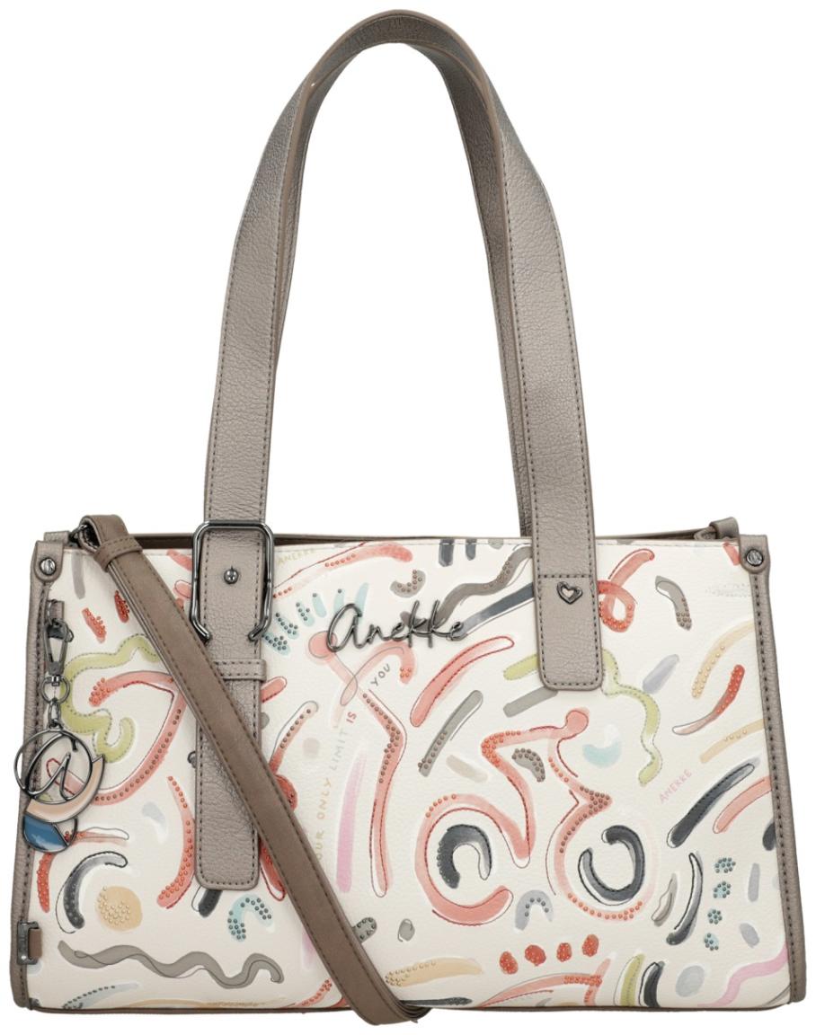 Anekke Handtasche metallic Muse Olympia stilisiert Print farbenfroh
