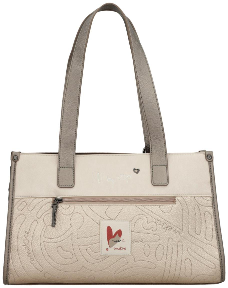 Anekke Handtasche metallic Muse Olympia stilisiert Print farbenfroh